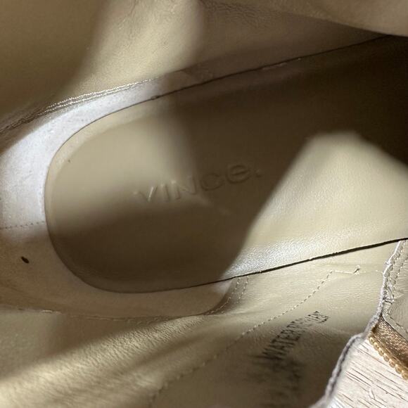 Vince NWOB Jacee Weatherproof Suede Ankle Boots in Sand Size 8.5M Side Zip - Picture 8 of 8